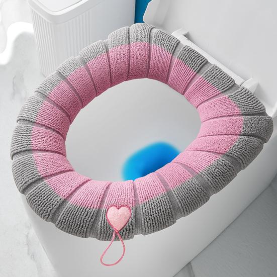 1/4Pcs Toilet Seat Covers Stretchable Thick Soft Padded Toilet Seat Warmer Cushion with Handle