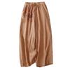 2025 summer new casual retro cotton and linen elastic waist lace-up wide-leg pants double-layer printed loose trousers children