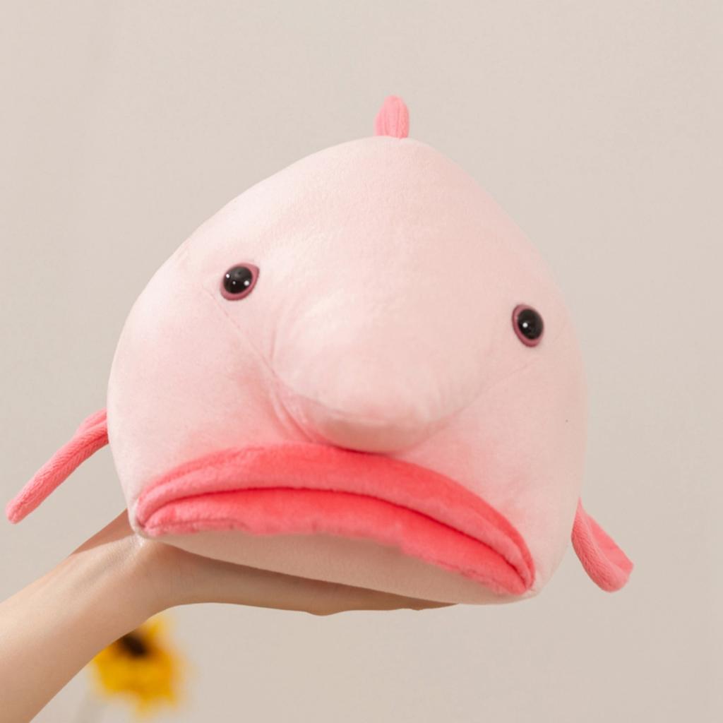 Ugly-Cute Blobfish Plush Toy Soft Stuffed Animal Pink Blobfish Plushie Funny Collectible Birthday Xmas Gift for Kids Home Decor
