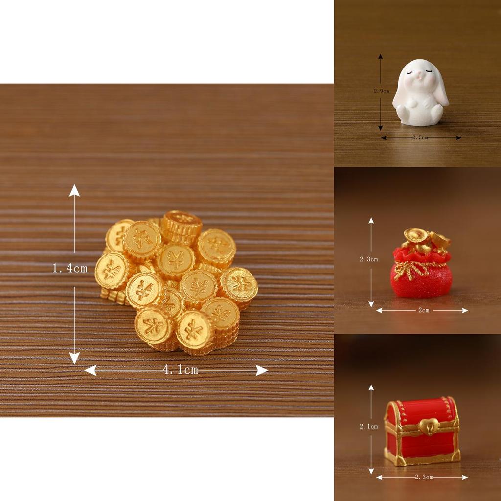 Micro New Year Landscape Resin Decoration Gift Pack Gold Coin Banner Rabbit