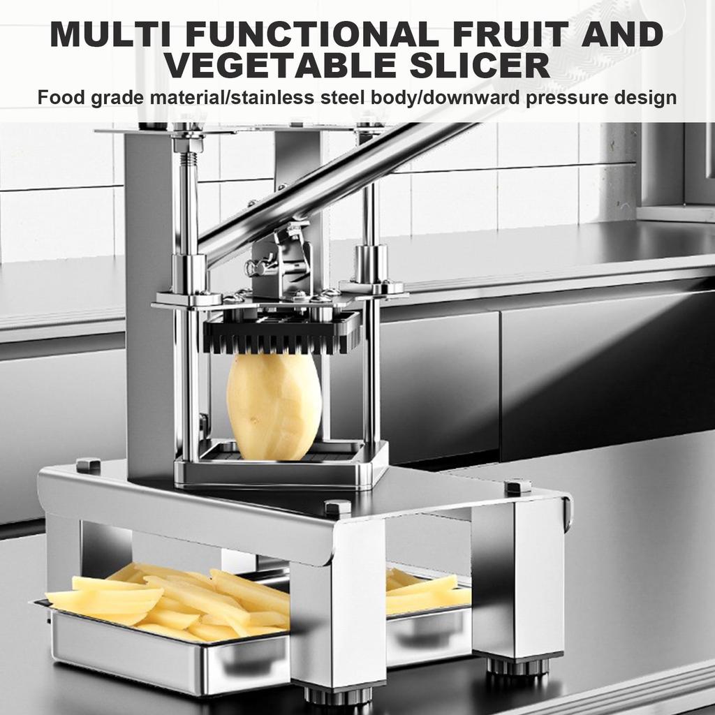 French Fry Cutter & Potato Dicer, 2/3 Blades Heavy-Duty Stainless Steel Potato Cutter, Commercial Vegetable Chopper for Home Kitchen Restaurant