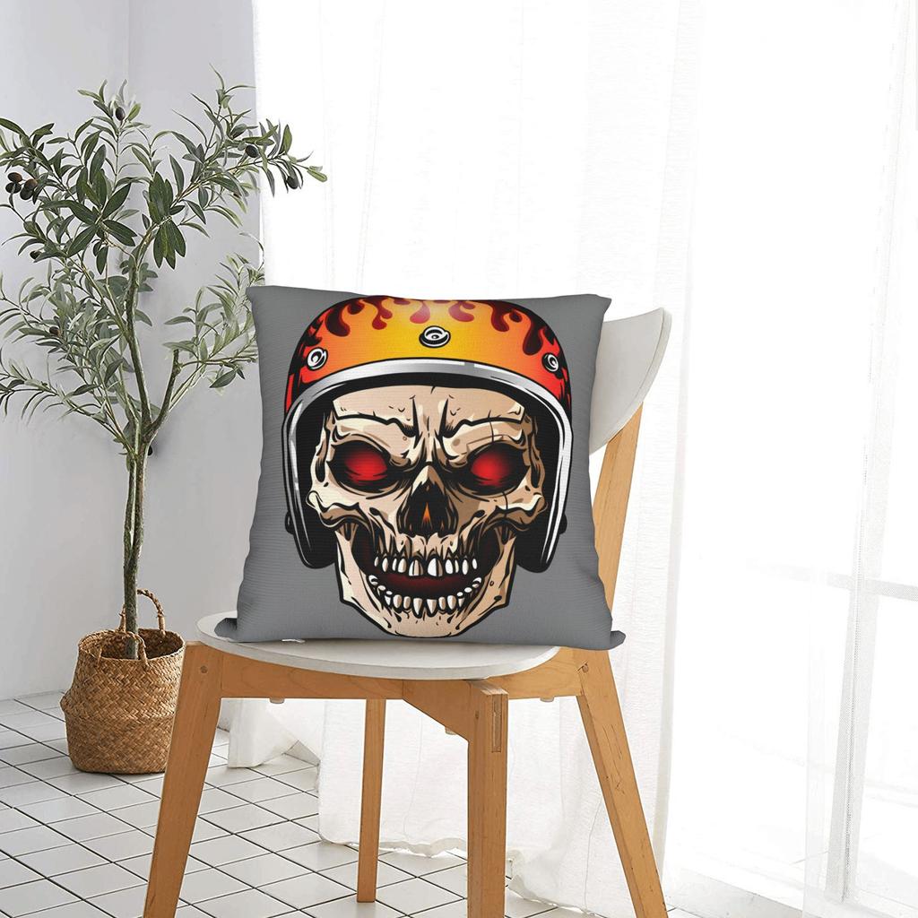 Black Grey Skull Face Día De Los Muertos Pillowcases Vintage Pillow Case For Couch Sofa Bedroom Soft Pillow Cover