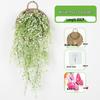 Wall-Mounted Artificial Hanging Vines with Spider Plant in Basket for Living Room Decor