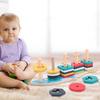 Shape Sort Stack Toy Geometric Stacker Colorful Blocks Color Sensory Learning Development