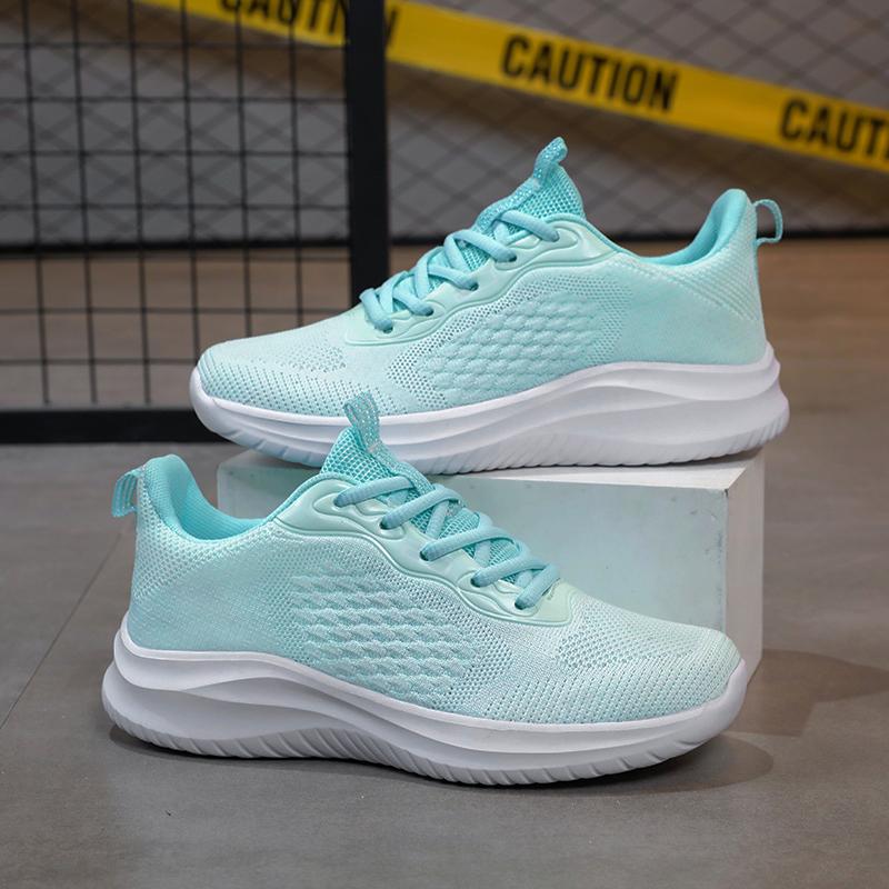 2025 Women's Sports Shoes Summer Knit Breathable Lightweight Sneakers For Women Casual Lace-up Women Running Shoes