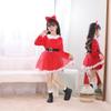 Christmas Santa Dress with Fur Santa Claus Costume 140 [SAVE-Z] Children's Headband, Girls' (Size (Height 120-130cm))