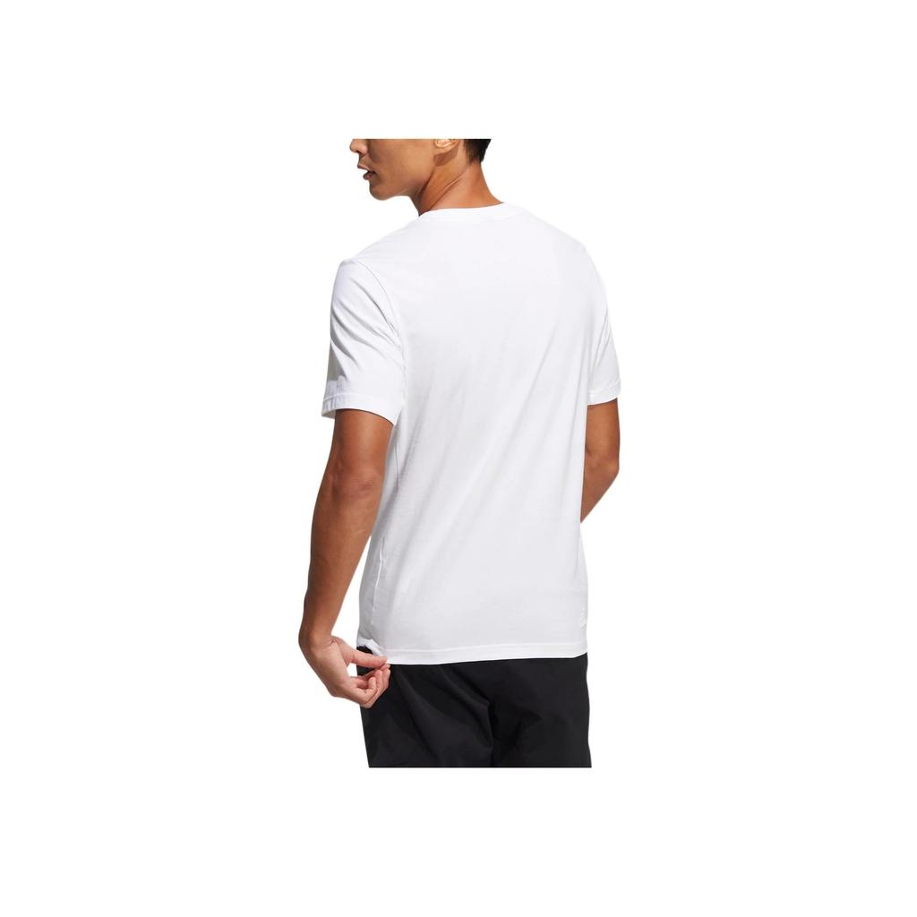 Adidas Big Logo Print Crew Neck T-Shirt Men Tops White HE9939