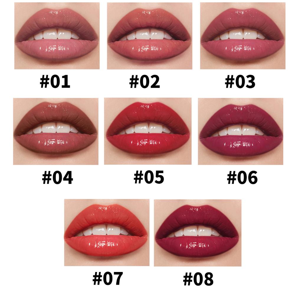 8 Colors Mirror Lip Glaze Highly Pigmented Long-lasting Moisturizing and Nourishing Lip Gloss Liquid Lipstick Women's Cosmetics