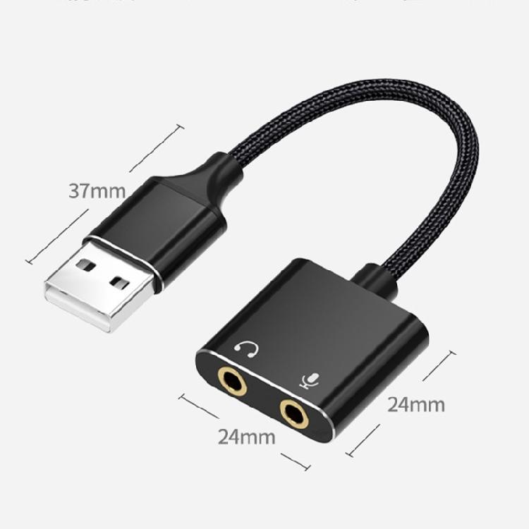 USB To 3.5mm Audios Adapter USB External Sound Card With High Sensitivity Microphone Support And Real Time Monitoring