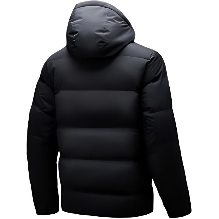 Anta Dynamic Series Casual Warm Hooded Down Jacket Men Outerwear Basic-Black 952447921-2