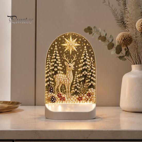 Festive Atmosphere Party Decor Christmas Pearl Light Ornaments for Holiday Home Decor, Acrylic LED Decorative Gifts Friends Lamp with Soft Glow