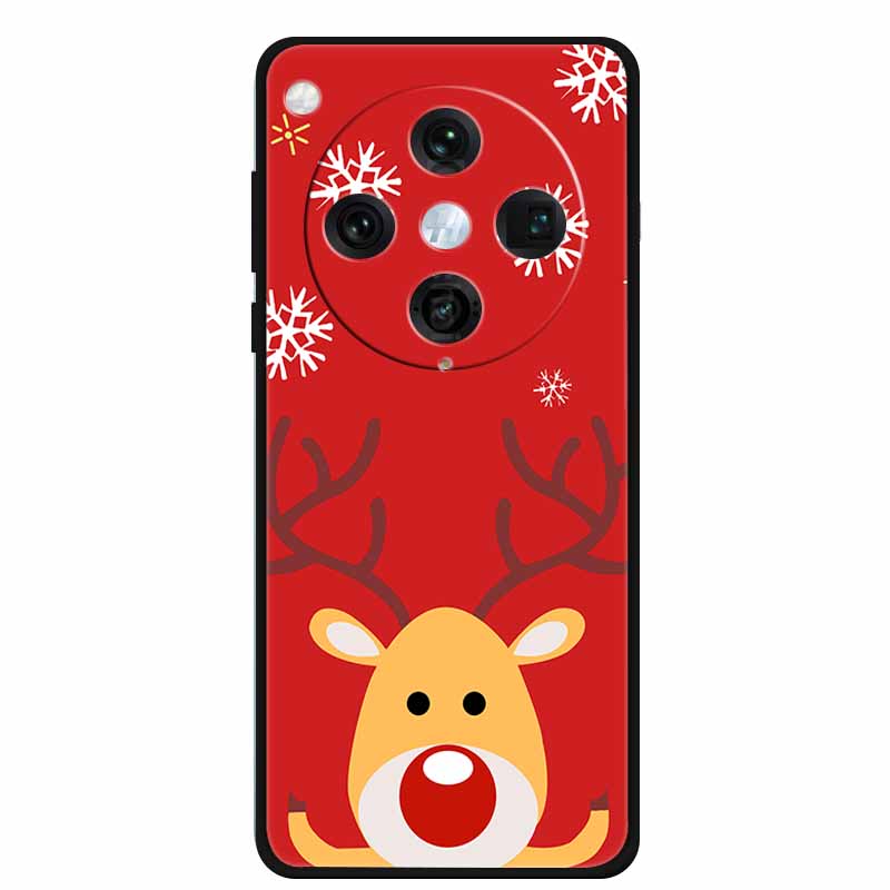 Christmas Cover For Oppo Find X8 Pro 5G 6.78"Black Silicone Cases TPU Santa Claus Christmas Tree Back Cover For Oppo Find X8 5G