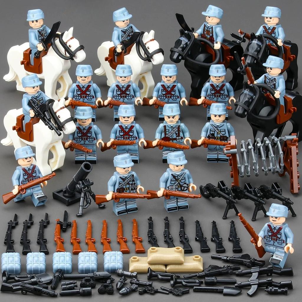Mini Plastic Toy Assembled Building Blocks Military Base Toy Soldier Weapon Military