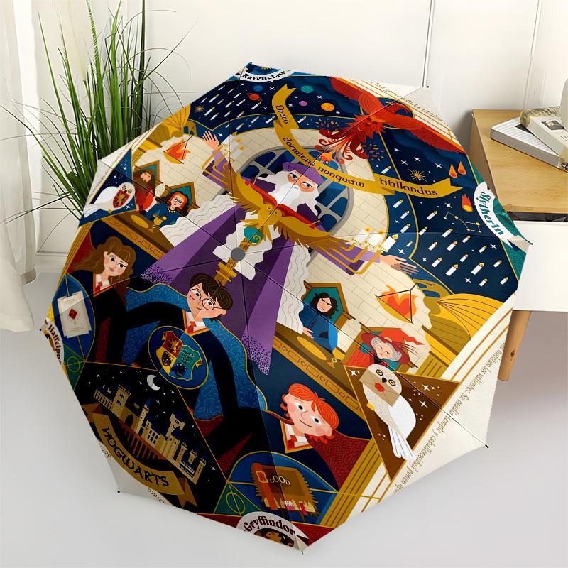 

1pc Hogwarts Crest Umbrella with Plastic Handle,Cartoon Pattern,Suitable for All Seasons Multi-functional Umbrella320