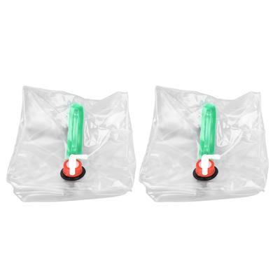 2Pcs 20L Folding Water Bucket PVC Portable Transparent Water Container with Spigot for Camping