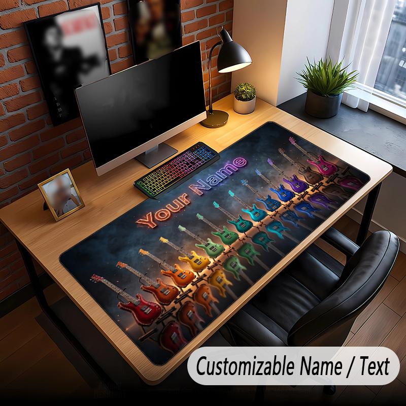 Muziek Gitaar Thema Aangepaste Muismat Gepersonaliseerd Met Naam Tekst Aangepaste Bureau Mat Voor Kantoor Huisdecoratie