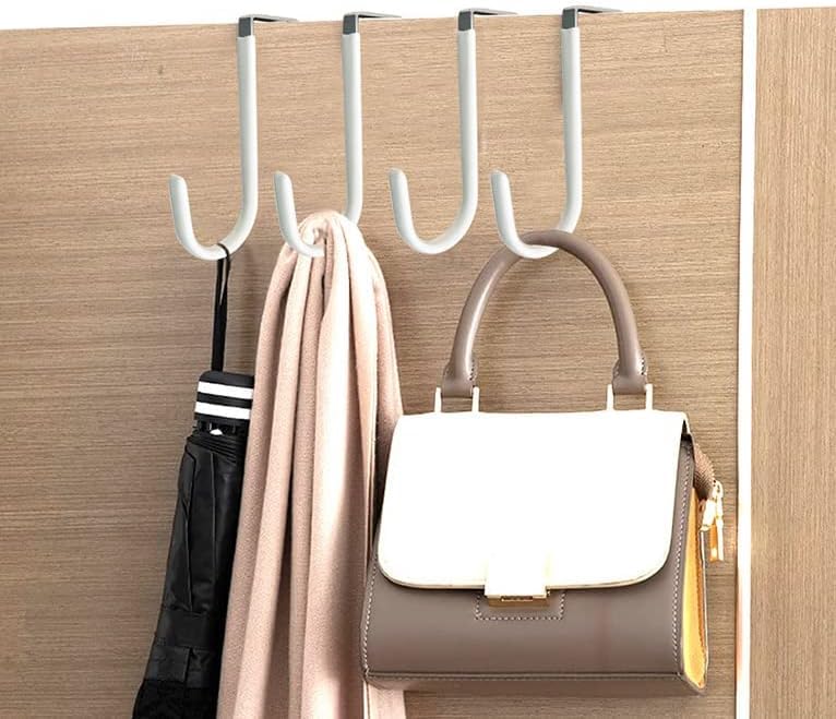 Door Door Stainless for Closets and Kitchen Set of 4 Hanger, Hook, Steel, Doors, (Black)