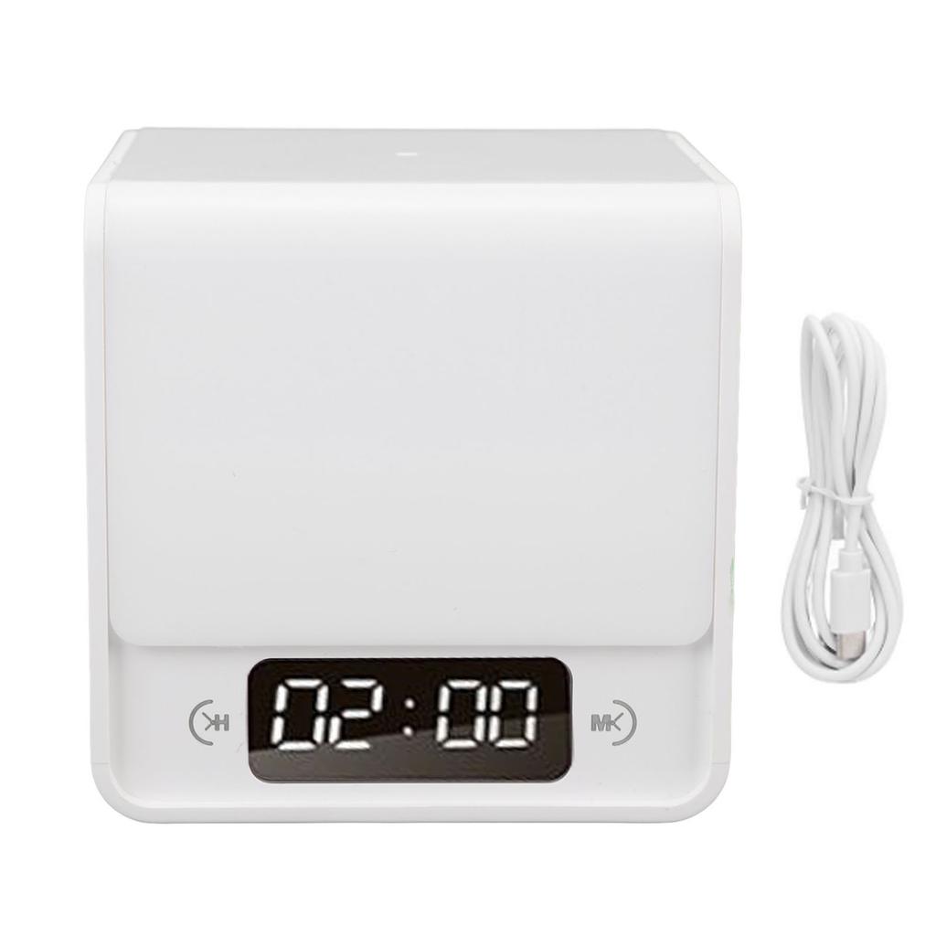 2 in 1 LED Cube Night Light with Clock 3 Color Temperature Dimmable Rechargeable Digital Night