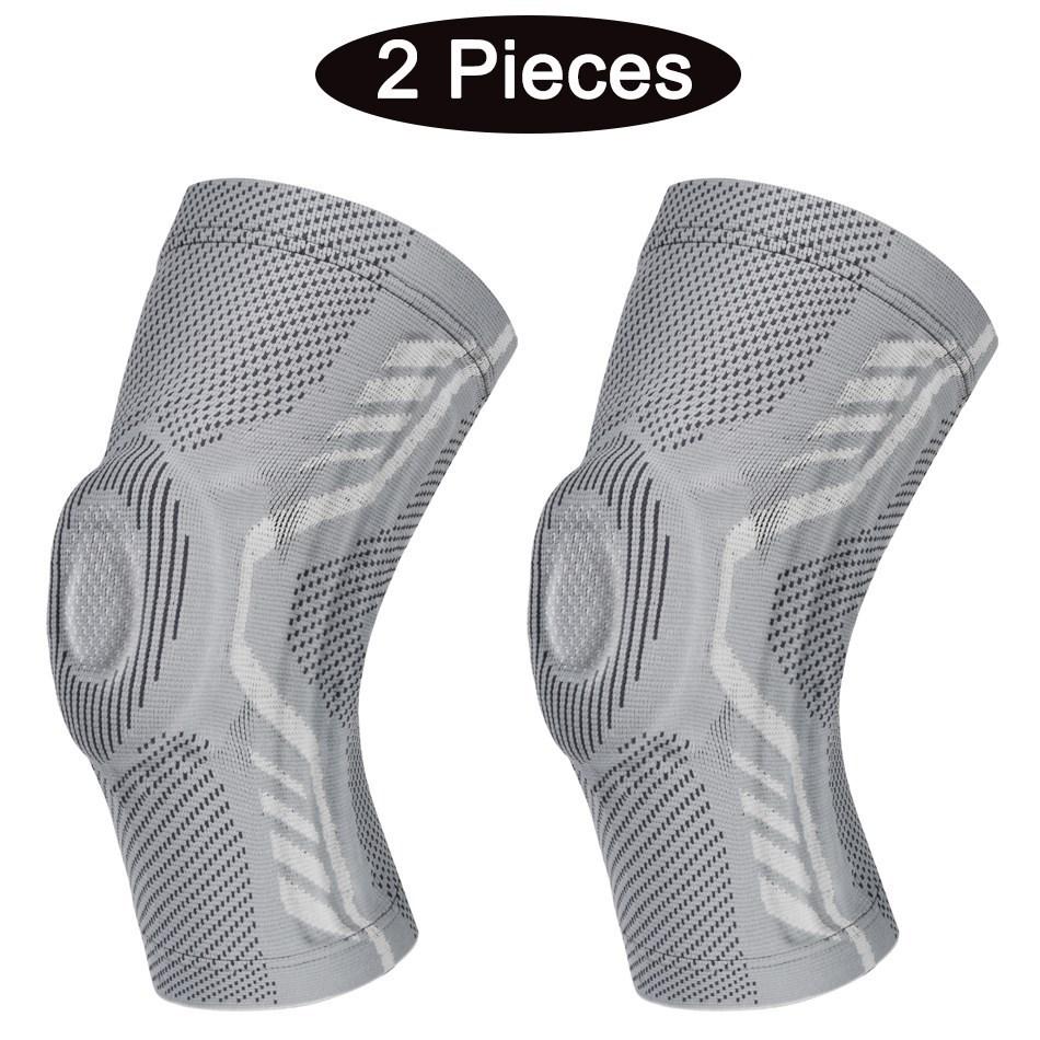2 Pezzi Ginocchiere da Basket Imbottite in Silicone Ginocchiera Rotulea per Supporto Articolare Protettore Fitness Manica a Compressione Alta Qualità Pratica per Uso Quotidiano