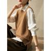 O Neck Fashion Sleeveless Women Knitted Sweater Vest Autumn and Winter Loose Simple New Office Tank Top Elegant Buttons Simple Clothing