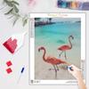 Diamantmaleri Dyr Flamingo Diamantmosaikk Seaside Broderi Perlesett Veggdekor Kunstgave 30x40cm