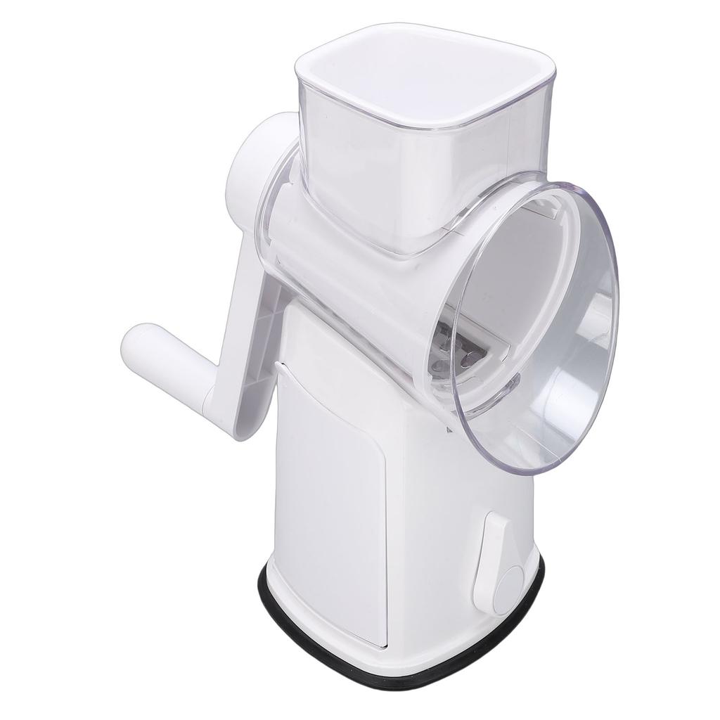  Rotating Cheese Grater with Handle Vegetable   Round Cutter Kitchen Food Chopper White 10 Blades 