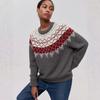 Fair Island Christmas Wind Knitted Sweater Jacquard Pattern Soft Waxy Plush Atmosphere Sweater Women's Loose Type