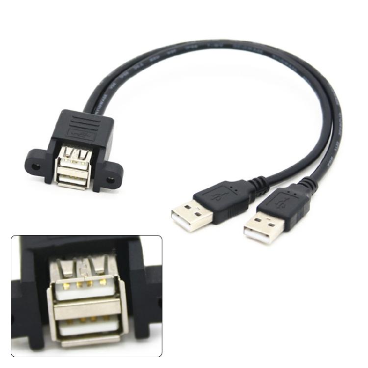 USB 2.0 A Male to Female Cable With Panel Mount Ear For Enhances Stability
