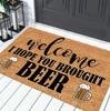 Rustic Spanish Beer and Trash Bag Doormat - Non-Slip Las Mejores Visitas Welcome Rug - Aesthetic Indoor Floor Carpet