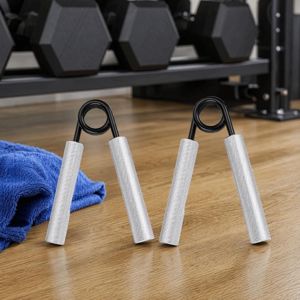 2 Stück Gerändelte Griffe Handgriff-Stärker Federstahl Krafttrainer Fitnessstudio Training