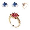Crossborder Fashion Jewelry Ring With Colorful Zirconia And Gold Plating For Women