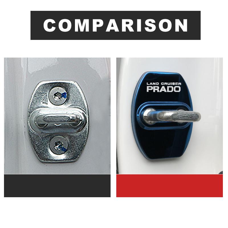 Door Lock Decoration Protection Cover flags emblem case for Toyota prado 120 fj150 land cruiser 80 accessories car styling
