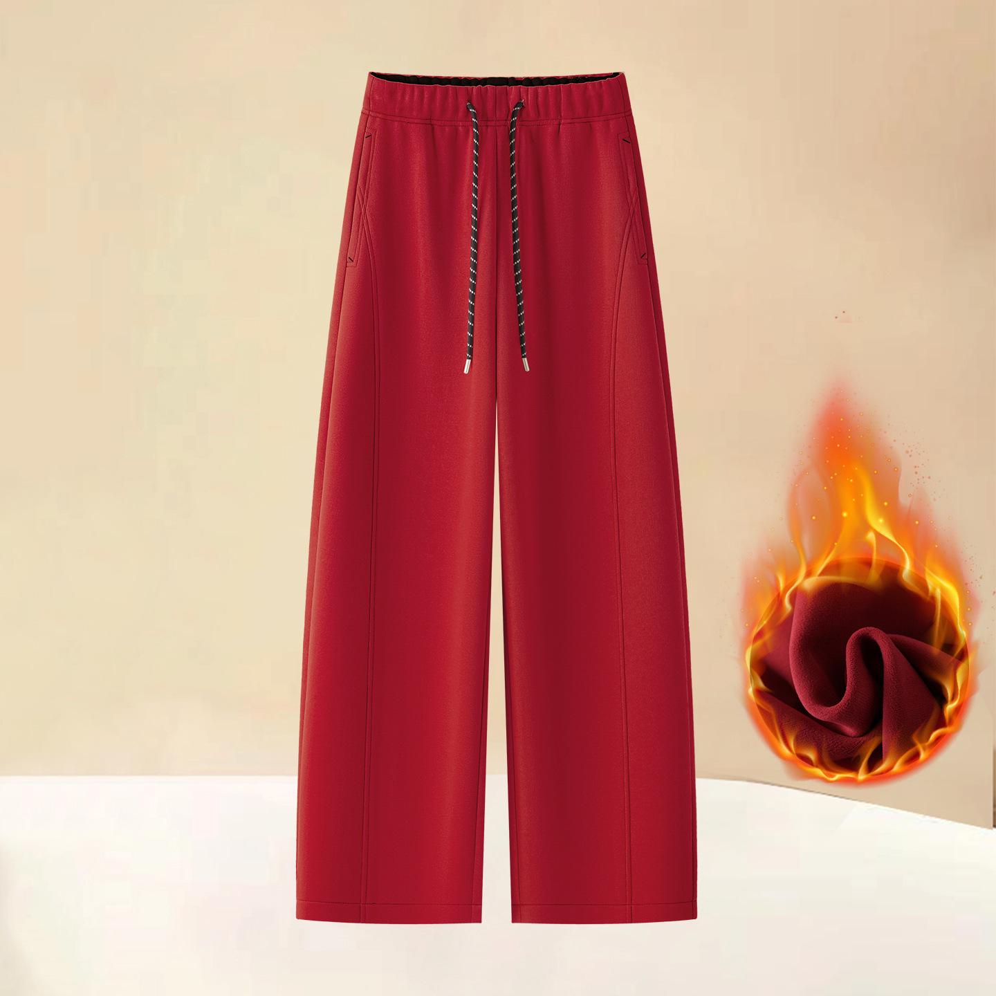 

Elegant Winter Curved Knife Wide-Leg Women s Sweatpants - New Autumn/Winter 2026 Casual Lazy Style XL