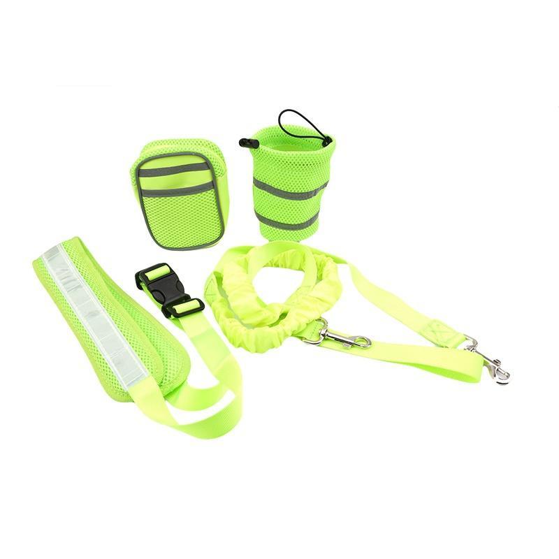 Running Walking Training with Pockets and Dog Treat Pouch Adjustable Waist Belt Flexible Bungee Belt