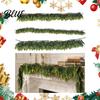 Holiday Greenery Pre-Lit Artificial Christmas Garland Decoration, Real Touch Cedar Cypress Pine with Decorative for Parties LED Light Dining