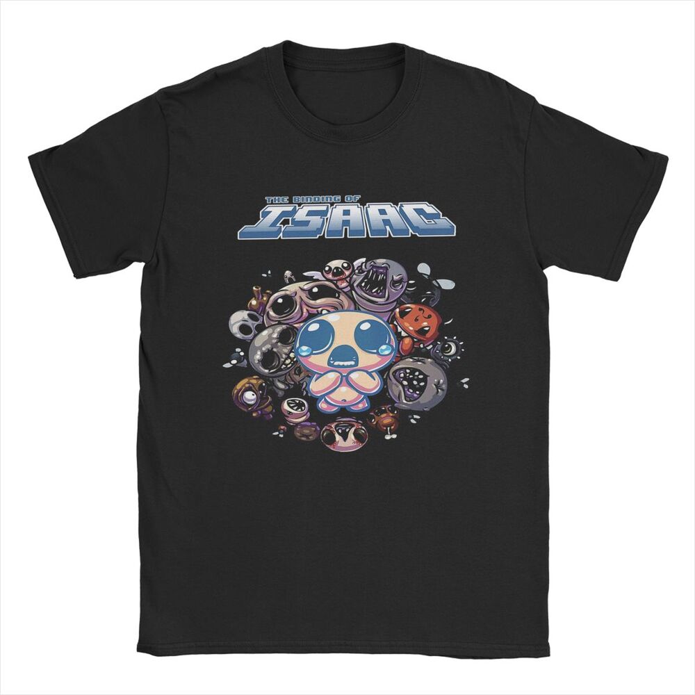 Awesome The Binding of Isaac Video Game T-Shirt Men O Neck Pure Cotton T Shirts Cartoon 90s Short Sleeve Tees Plus Size Tops Trendy Unisex Clothing