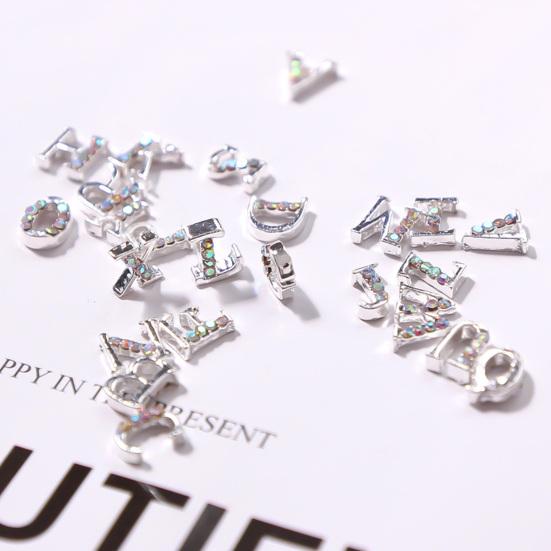 26Pcs Rhinestones Nails Studs Wear Resistant Remove Easily Manicure Accessories English Letters Nails