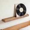 Retro Style Wall Mounted Shelf For Record Storage Made Of Wood Heavy Load Easy Installation For Home Decoration