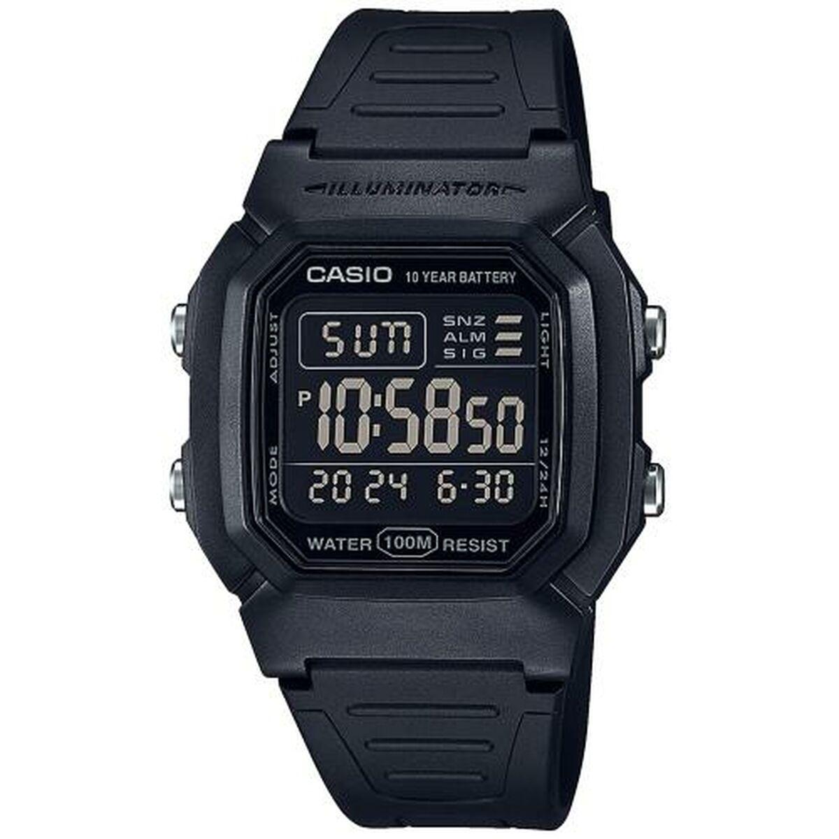 

Часы мужские Casio W-800H-1BVES черные TU прозрачный