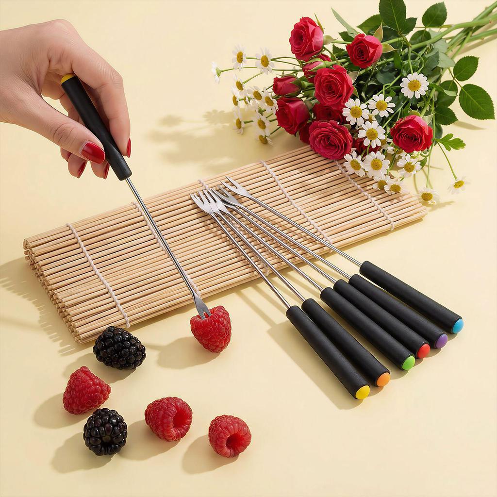 Stainless Steel 6-Piece Fruit, Dessert, and Cheese Fork Set