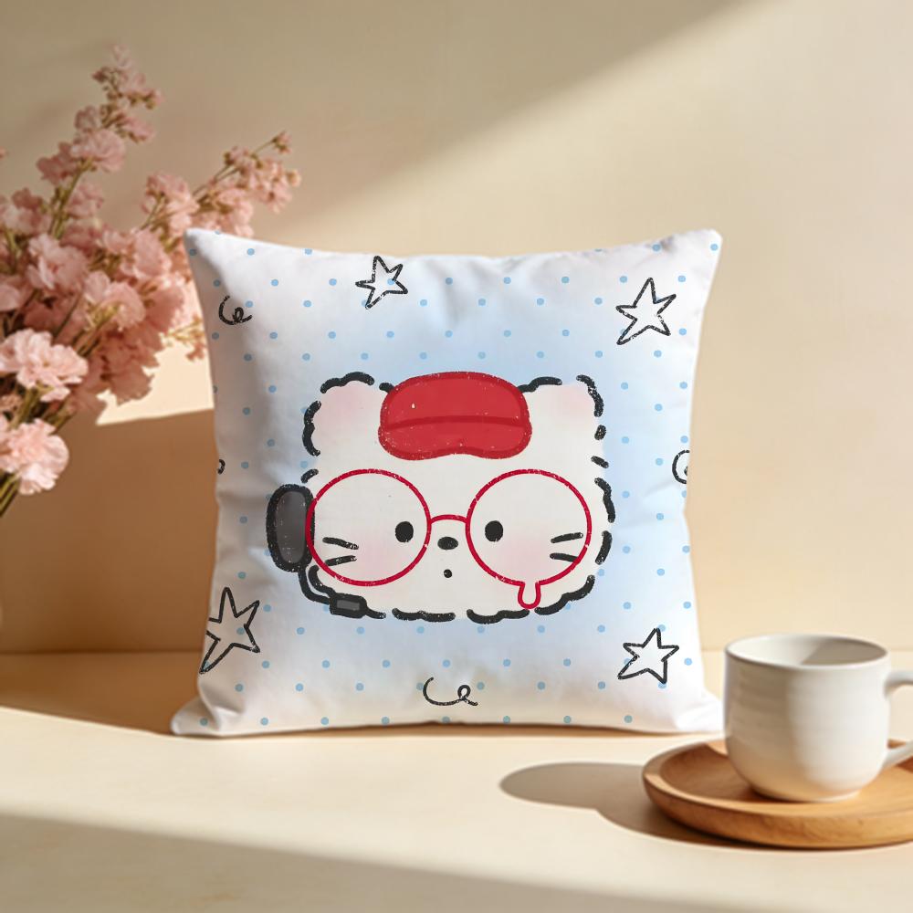 Crazy FishLover Cat Cushion Cover Soft Pillow Cases for Home Bedroom Living Room Sofa