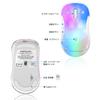 Memzuoix LED Wireless Rechargeable Ergonomic Mouse with Detachable 1200 DPI Portable Optical Computer Mouse with USB Receiver for and 5 Buttons Pink