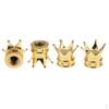 4x Gold Crown Car Tire Caps Wheel Screw Cover Dust