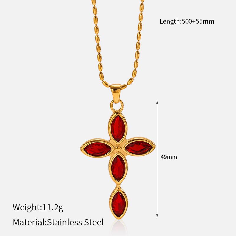 Vintage Minimalist Titanium Steel Cross Necklace Light Luxury Pendant Jewelry for Women Men