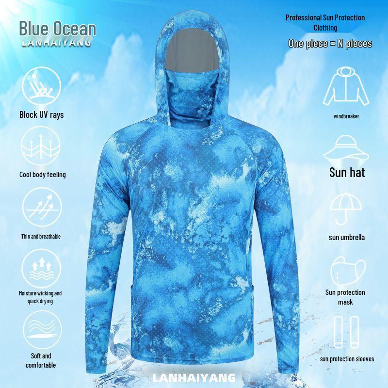 Men's Camouflage Sun-Protective Quick-Dry Ice Silk Fishing Apparel