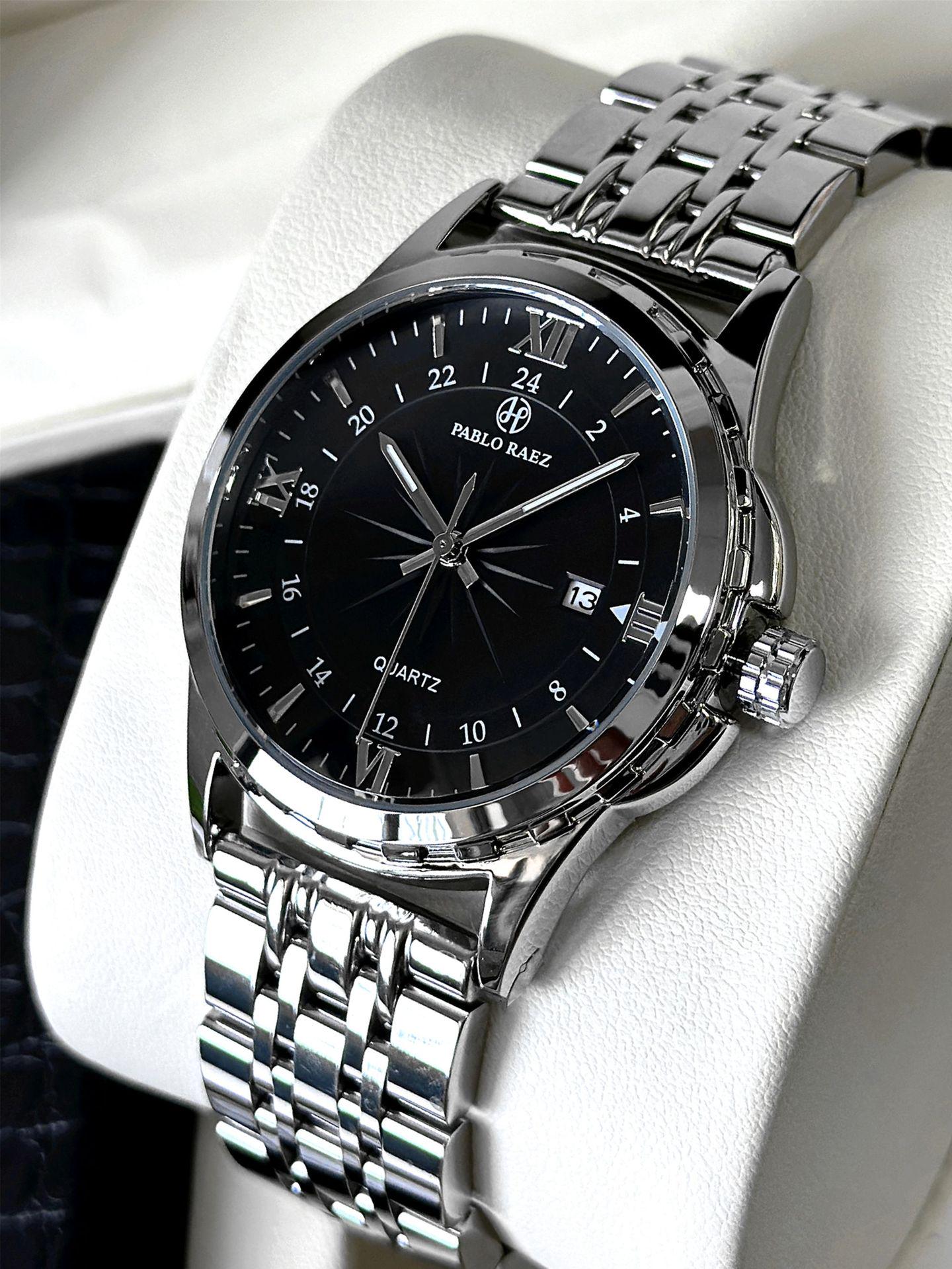 

Мужские модные кварцевые часы: Большой циферблат, нержавеющая сталь, водонепроницаемый бизнес-дизайн