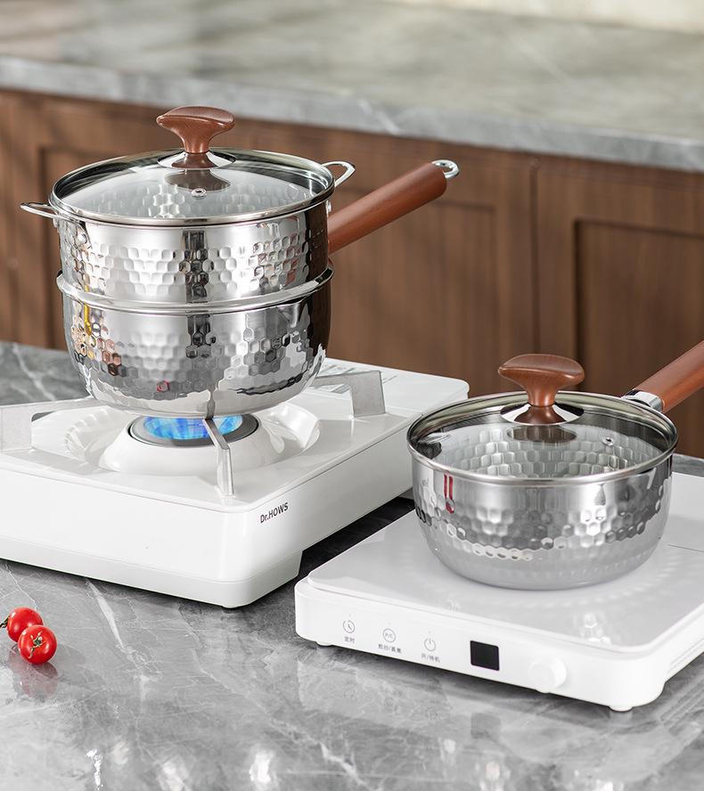 316L Stainless Steel Non-stick Yukihira Pan - Thickened Milk and Baby Food Pot for Induction Cookers, Steaming, Boiling, and Soup