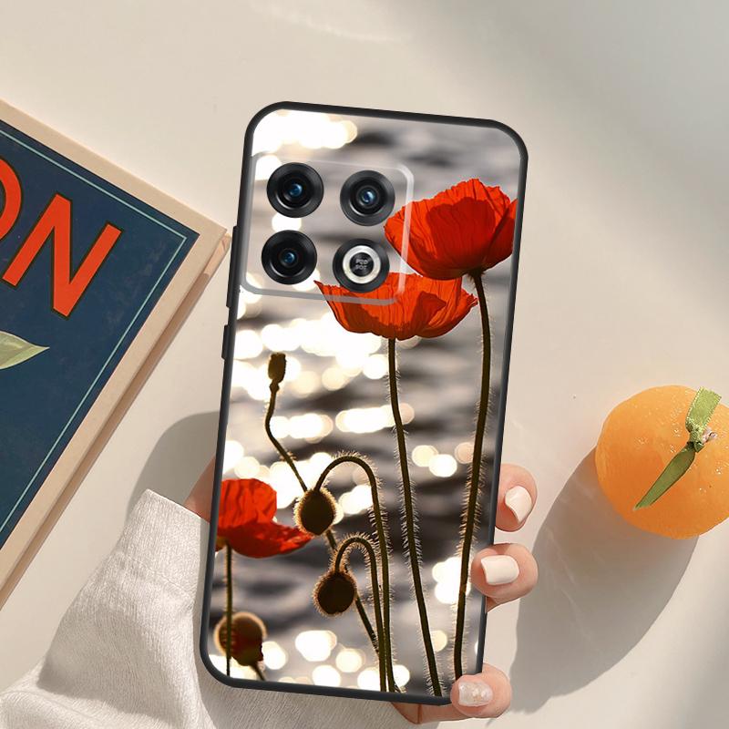 Red Corn Poppy Flower Case For OnePlus 15 13 12 11 13R 12R 10T 8T 13T OnePlus Nord 5 CE 3 2 4 Lite N20 N30 Cover