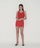 Tteolseutikeulleob Round Logo Slit Skirt Pants - Red