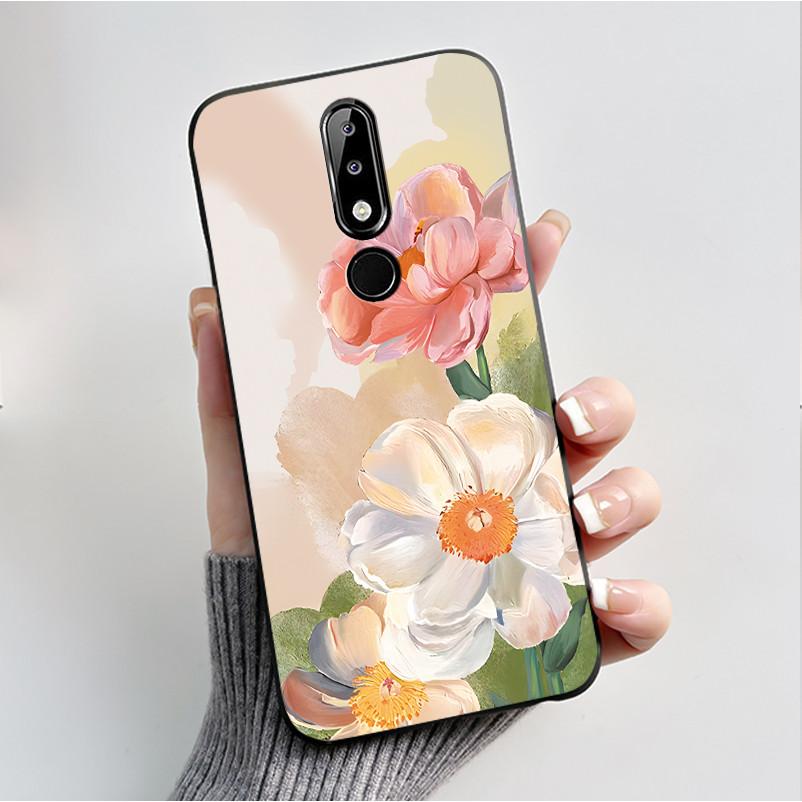 Silicone Case For Nokia X5 X6 5.1 Plus 6.1 Plus Phone Case Luxury Fashion Butterfly Flowers Soft Slim Black Jelly Cover Casing